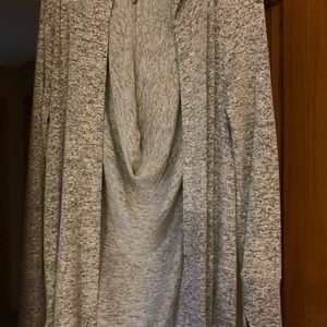Athleta light gray hooded cardigan